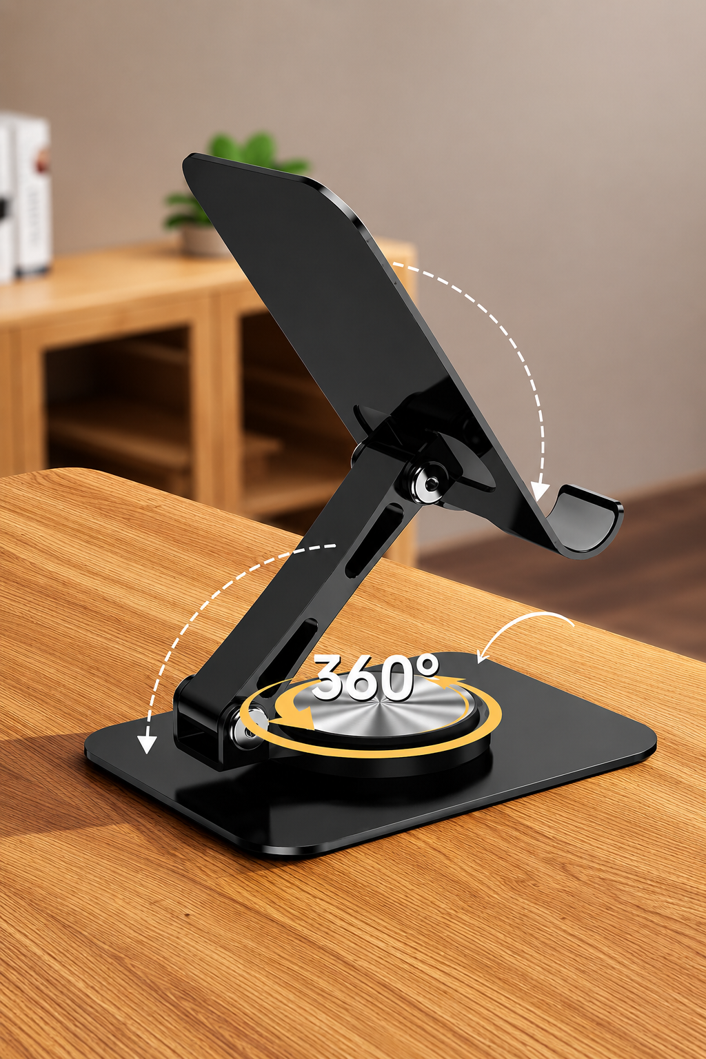 Ayarlanabilir Metal Telefon ve Tablet Standı – 360° Döner Katlanabilir Tasarım