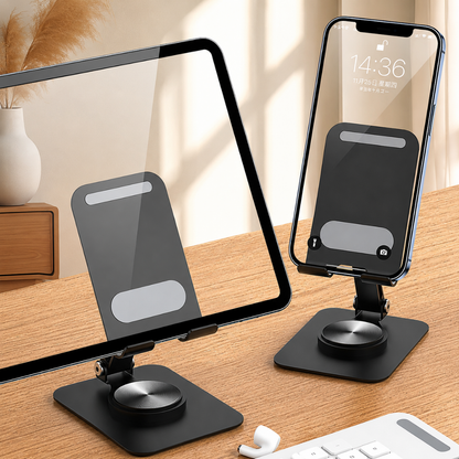 Ayarlanabilir Metal Telefon ve Tablet Standı – 360° Döner Katlanabilir Tasarım