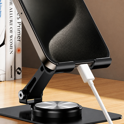 Ayarlanabilir Metal Telefon ve Tablet Standı – 360° Döner Katlanabilir Tasarım