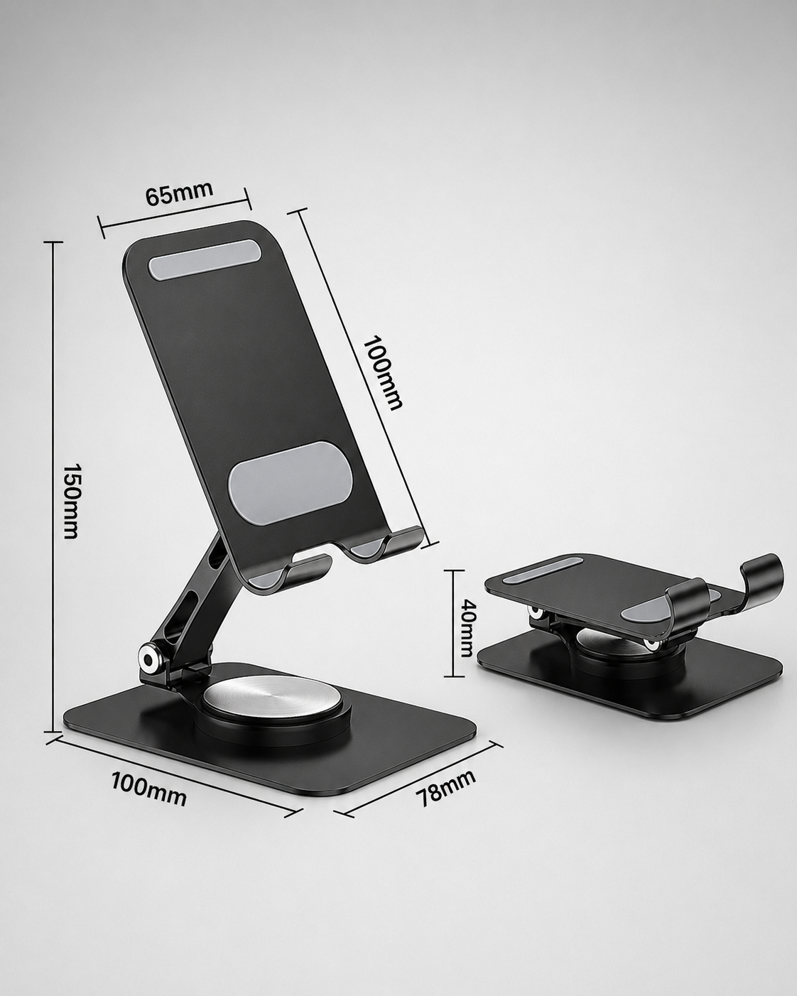 Ayarlanabilir Metal Telefon ve Tablet Standı – 360° Döner Katlanabilir Tasarım