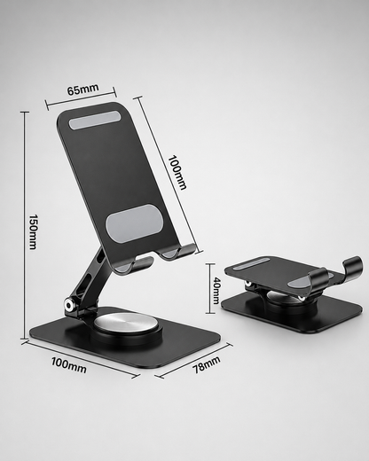 Ayarlanabilir Metal Telefon ve Tablet Standı – 360° Döner Katlanabilir Tasarım
